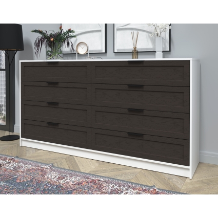 Kомод Тренд КТ-К197 (Белый ЛДСП/ Дуб английский ЛМДФ) Ш1965 В1020 Г451